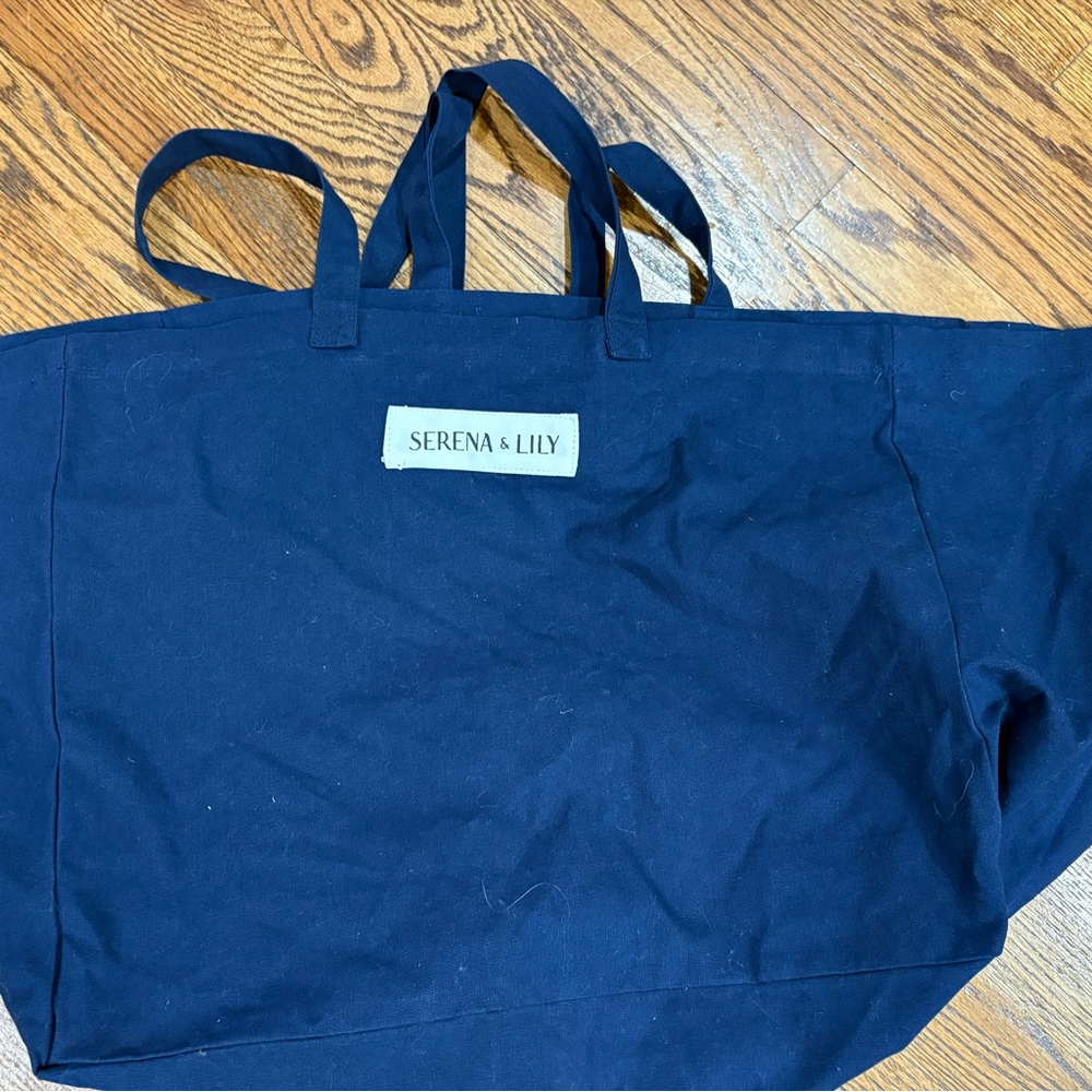 Serena & Lily Navy Blue Canvas Tote Beach Diaper Baby Gift Weddings Party